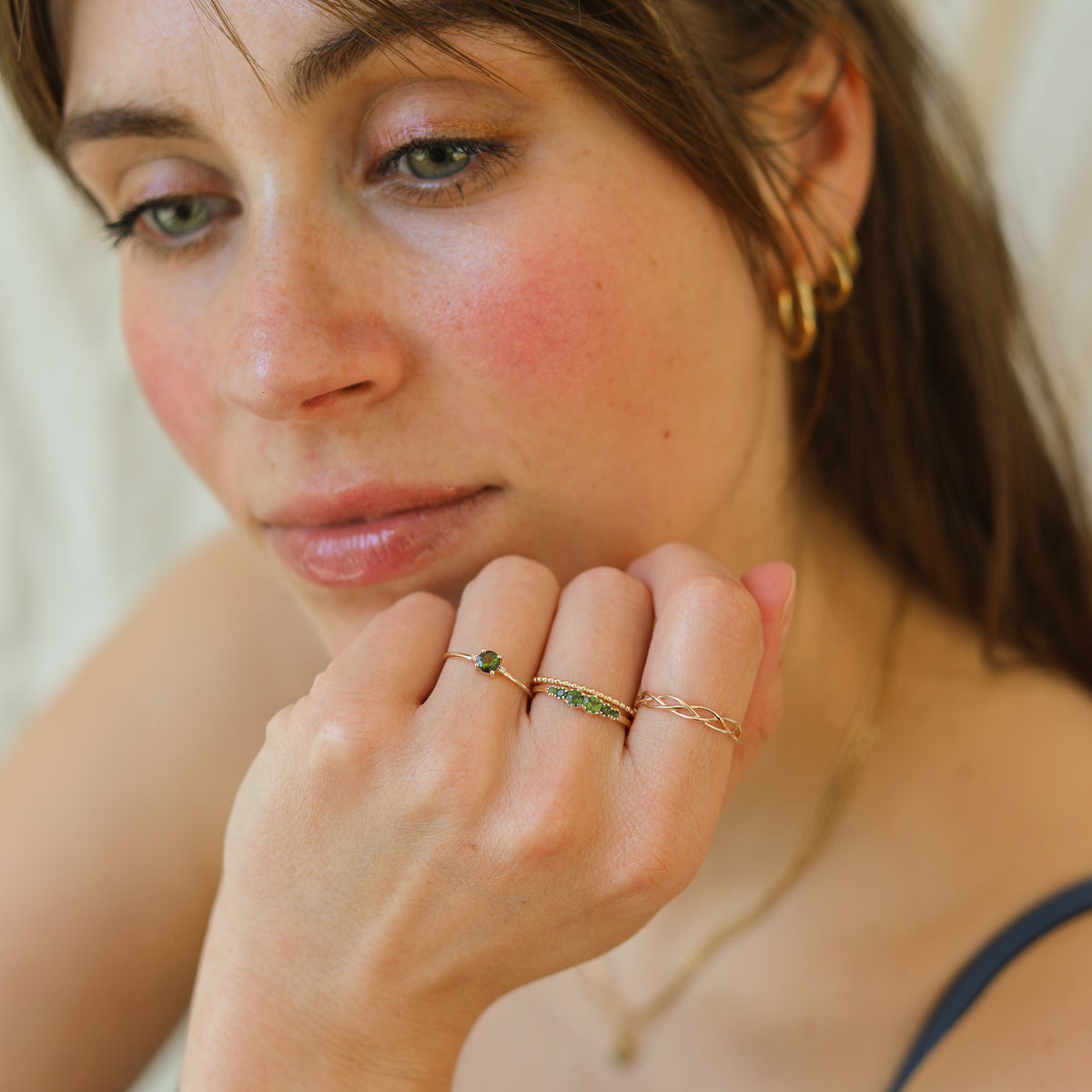 Ciara Tourmaline Diamond ring | 9K